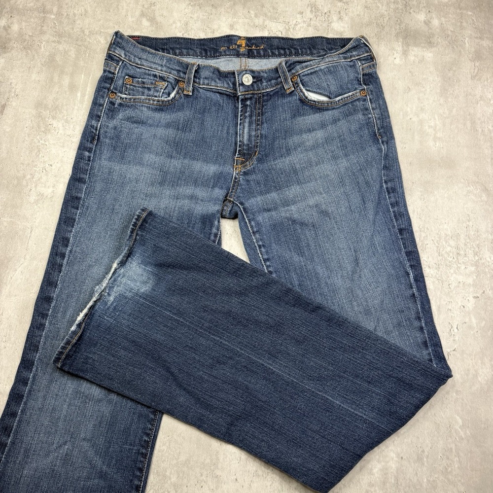 Vintage Seven7 Flare Jeans Womens 32x34 Low Rise Bootcut Denim Medium Wash USA